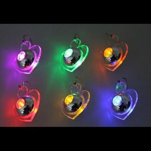 LED Heart Shaped Earrings (Multi color)